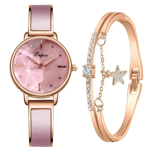 

2021 Women Bracelet Watches Luxury Rose Gold Starry Sky Watch For Women Simple Dress Rhinestone Quartz Clock, Multi colors