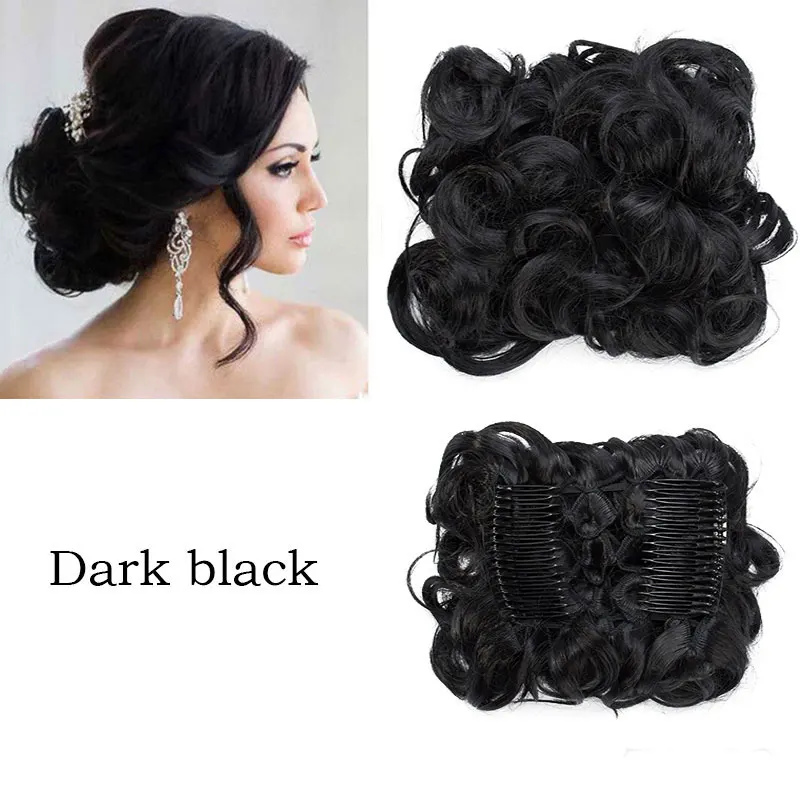 

MYZYR Factory Wholesale Messy Curly Dish Hair Bun Extension afro chignon Easy Stretch hair Combs Clip in Ponytail, Picture shows