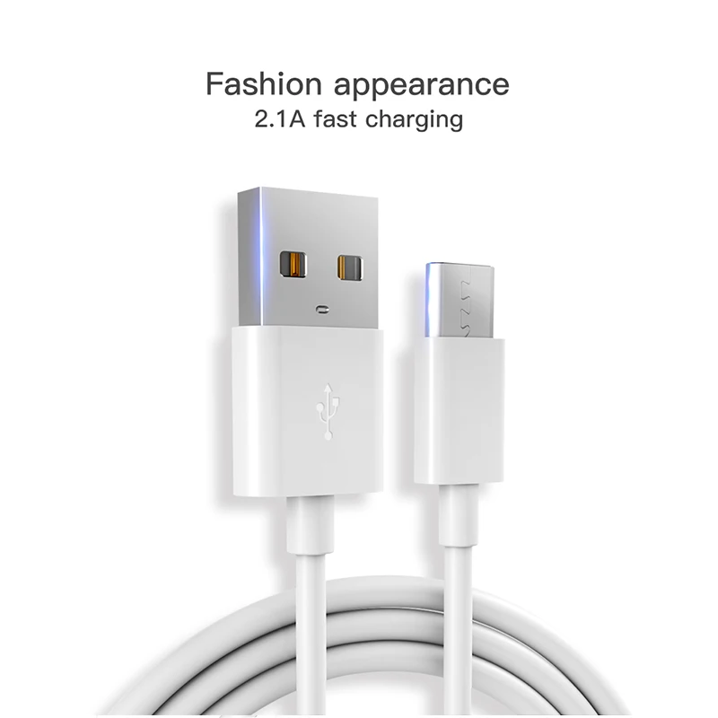 Free Shipping Standard Orginal Android 2.1A Micro USB Cable 1m White Charging Cable Cord Retail Packaging - ANKUX.COM