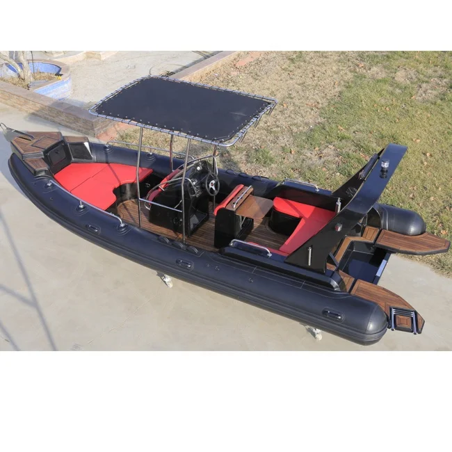 

CE 23.3ft Luxury RIB Hypalon Inflatable Fishing Rowing Boat with 200HP Engine for Sale Italy, Optional