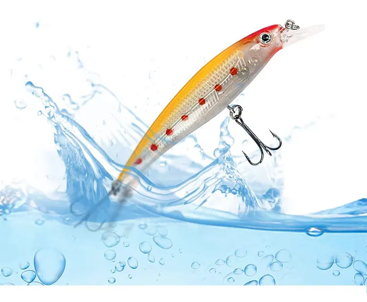 

11cm 13.5g Bionic Lifelike Long Shot Artificial Wobble Floating Hard Bait Minnow Lures For Freshwater, 10 colors