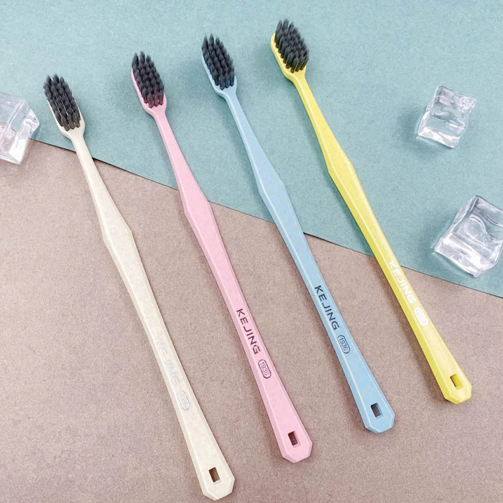 

Eco freindly wheat straw toothbrush bamboocharcoal toothbrush, Orange&blue