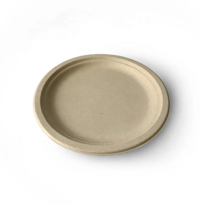 

Sugarcane Bagasse Biodegradable Disposable Tray Bio Compostable Round Plate 7 inch