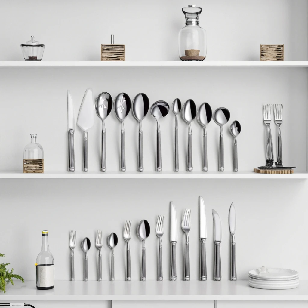 High-End 304 Stainless Steel Forged Roman Column Western Steak Knife Fork Luxury Restaurant Hotel Tableware Set Home Mirror
