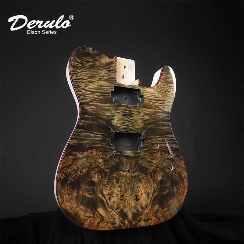 

Derulo DIY Unfinished Electric Guitar Body TL type OEM High Quality Burl MapleTop Mahogany Body multicolor Customshop