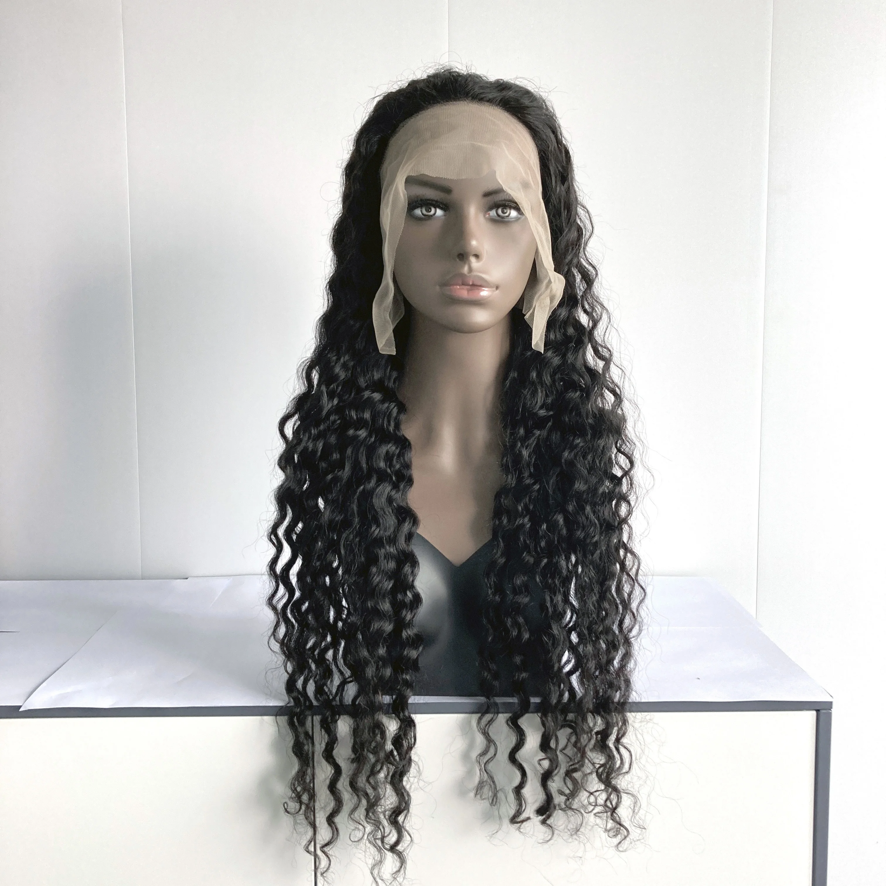 

Antimi 28 inch Human Hair Wholesale Deep Wave Wig lace front Remy hair wigs for black women Wigs HIgh density