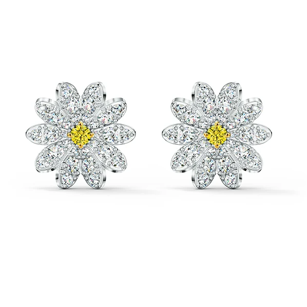 

Elegant and sweet flowery magic flower shape earrings Swarovski, Rhodium