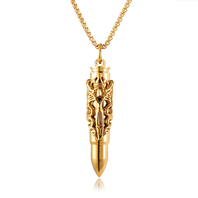 

Wonderful Street Hip Hop Necklace Whosale Sword Bullet Pendant Necklace Men Necklace, Silver & gold