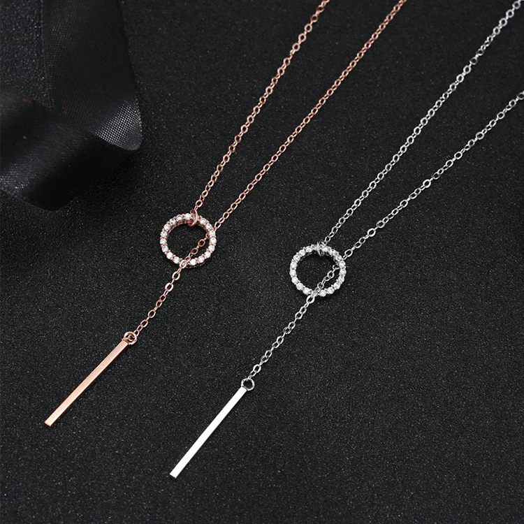 

Wholesale Hot Necklace Sterling Silver One Shape Circle Pendant Necklace