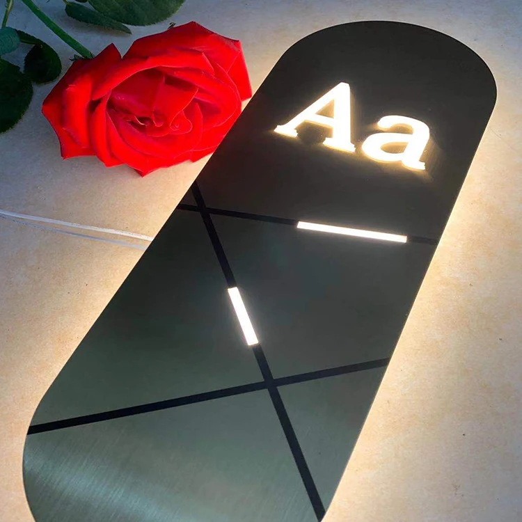 Hotel Acrylic Led Back Light Signs Electronic Door Plates Room Number