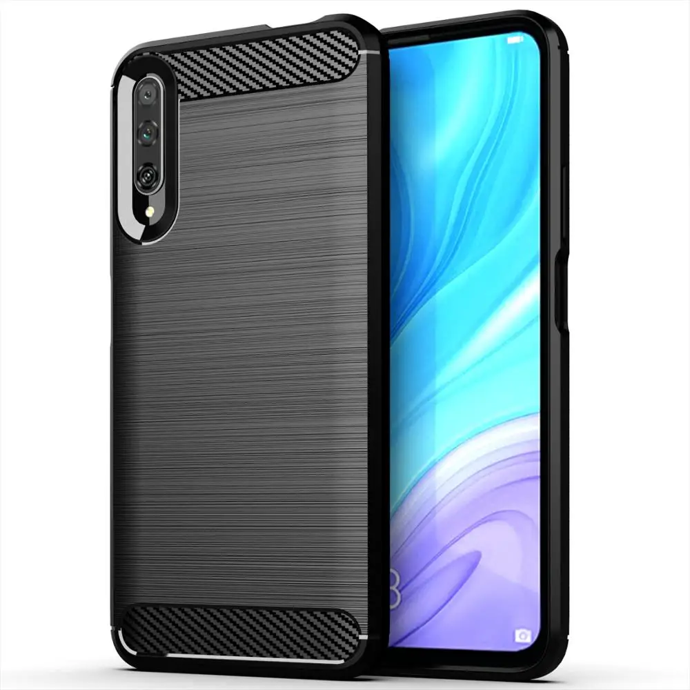 

Carbon Fiber Shockproof Soft TPU Back Cover mobile Phone Case For Huawei Y9s