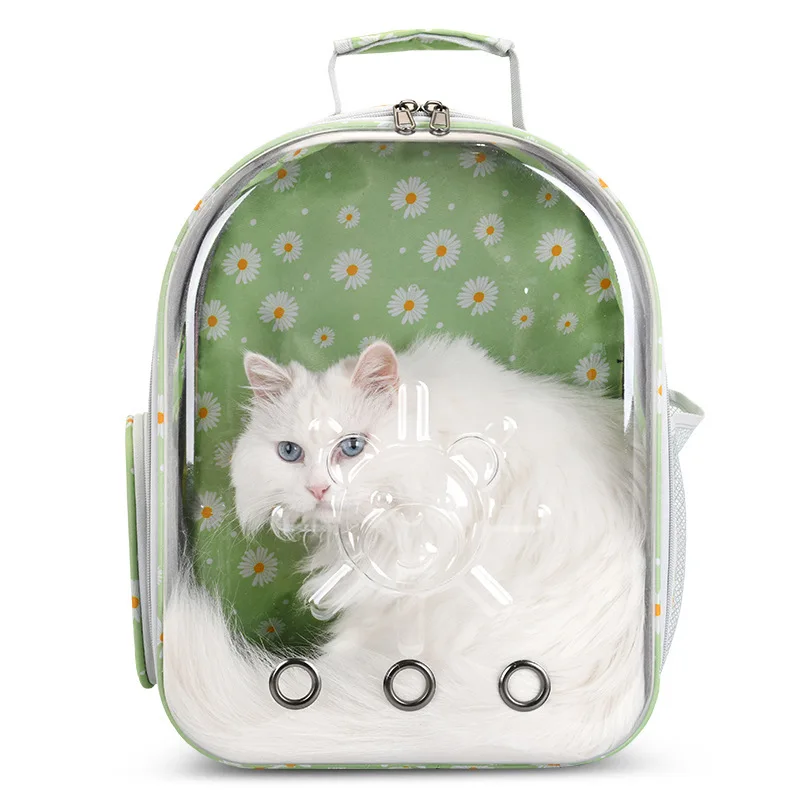 

Small daisy transparent PET space bag, portable bag, cat supplies wholesale