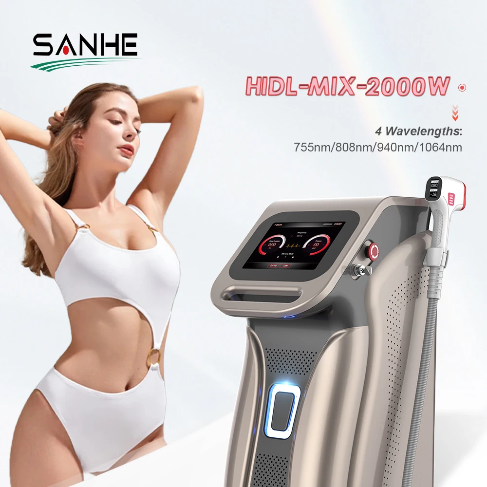 

New 4 Wavelengths Diode Laser 755 808 940 1064 Diode Laser Hair Removal Machine For Spa