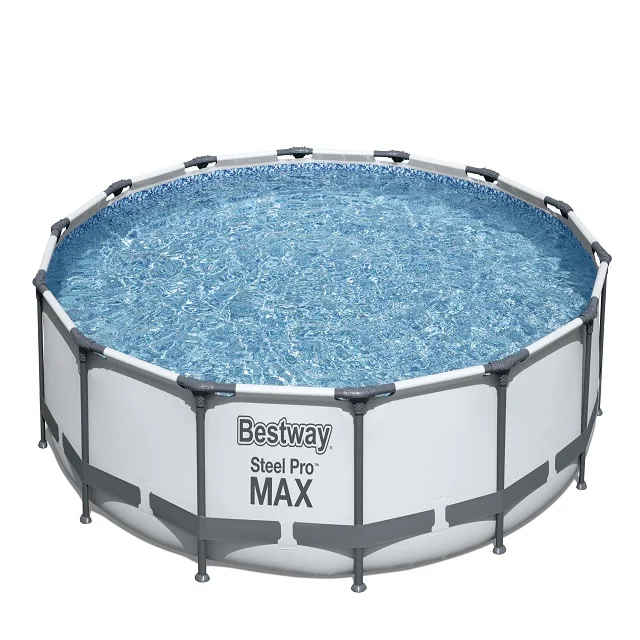 

Bestway 56595 Above Ground Round Steel Frame Design Pool Durable Swim Pool for family, Grey