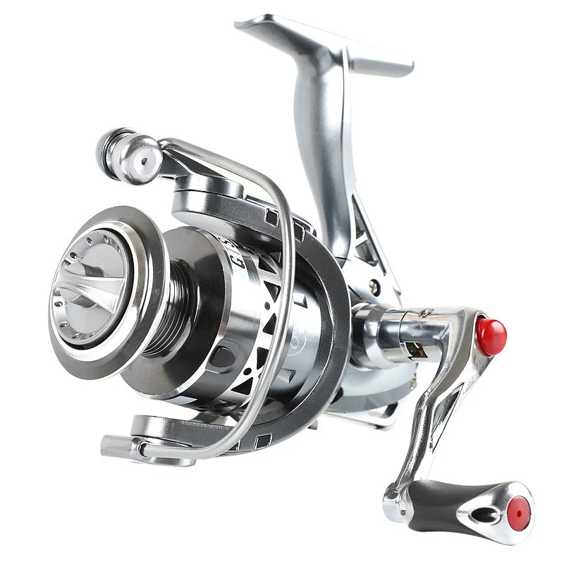 

True 8 Bearings 5.2:1 Fresh Water Carp Fishing Spinning Reel 2-6000 Series Original Rubber Handle Reels, Black