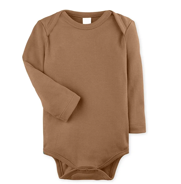 
GOTS certified organic cotton long sleeve bodysuit baby clothes 