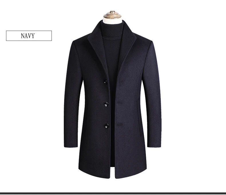 

winter men coat thick Business Casual 50% wool coat wholesale price good quality