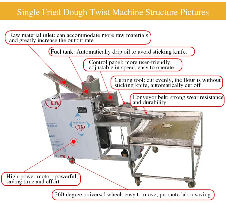 the best crispy snack food processing machine oil spraying dough twisting cutting machine dough twist maker machine