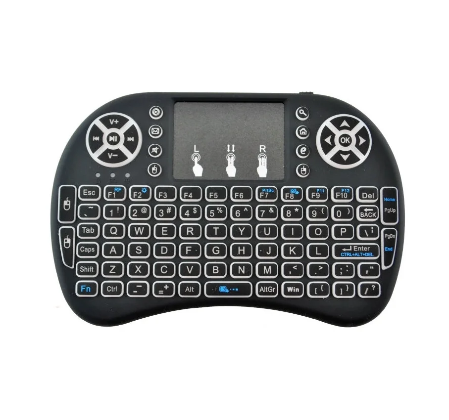 

Backlight 2.4GHz i8 mini Wireless Computer Keyboard Gaming Touchpad for Android TV Box, Black