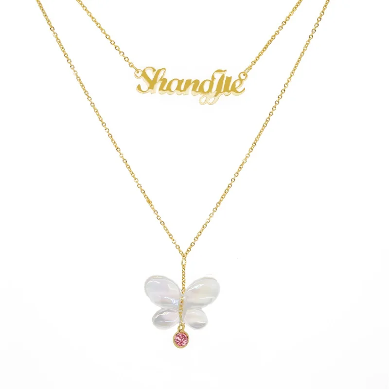 

ShangJie Butterfly Custom Necklace Party Jewelry Gifts custom name necklace