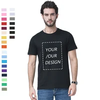 

Black blank customised print 100% cotton men's t-shirts tshirt Graphic design custom DTG printing men t shirt