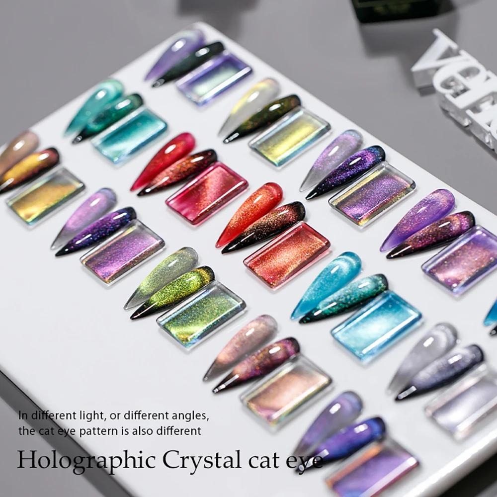 

15ml New Colorful Crystal Cat Eye Nails Art Transparent Colors Gel Varnish Magnetic Hybrid UV Nail Polish Set