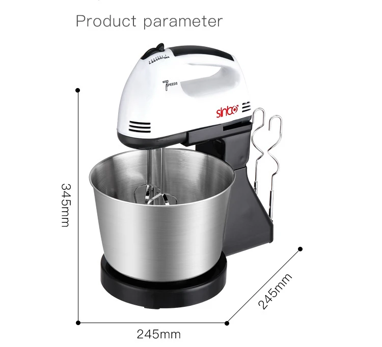 Electric Hand Mixer Cake With Stainless Beaters Food Mixer With Bowl 7