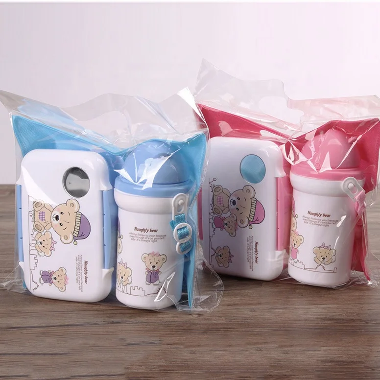 

Kids Lunch Box with Water Bottle School Lunch Box Set, Pink, blue