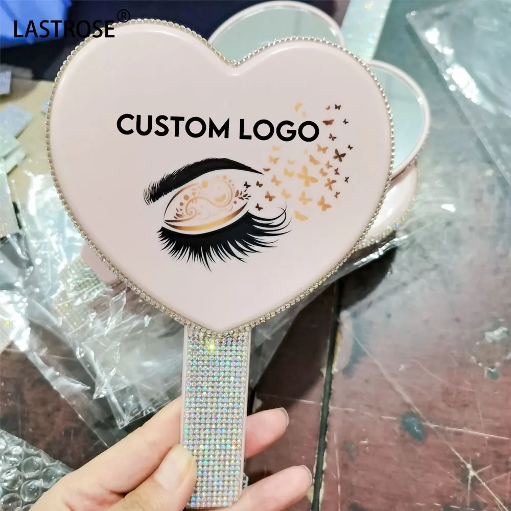 

2022 new design makeup mirror with custom logo cosmetic mirrors with diamond