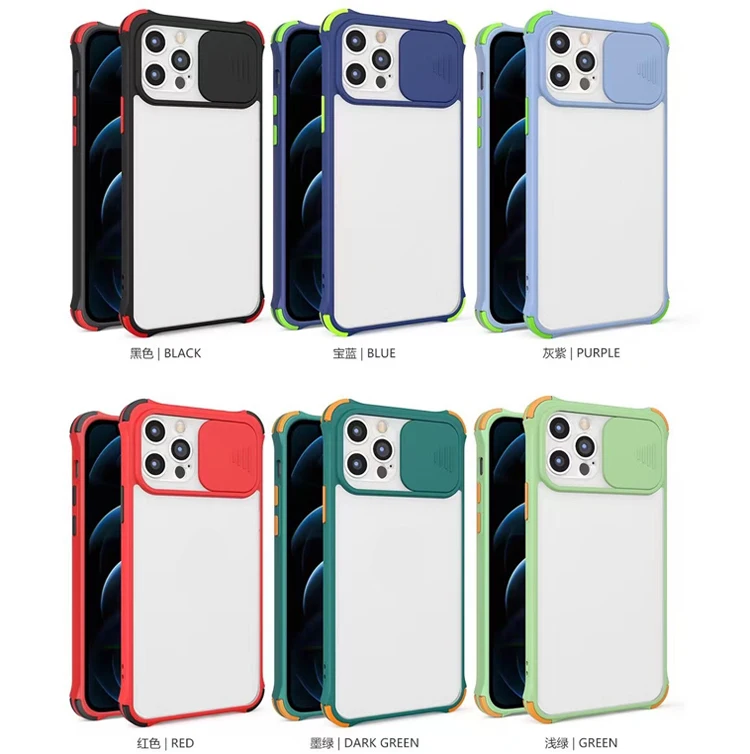 

Wholesale Frosted 2in1 Airbag Design Shockproof Skin Feeling Push Window TPU PC Mobile Phone Cover Case For Itel Vision 2