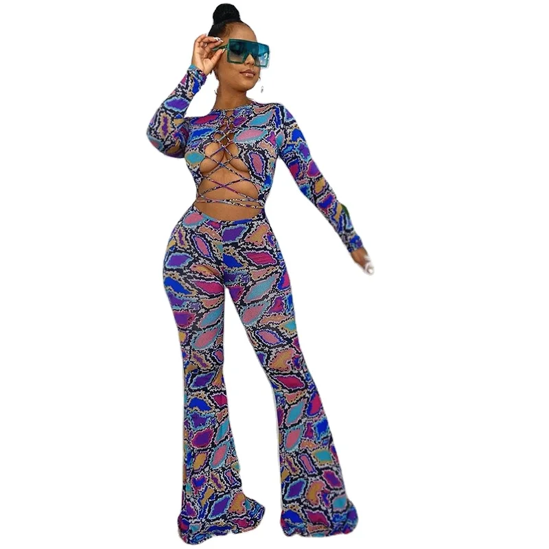 

2021 New Arrivals HOT ITEMS Wholesale women sexy long sleeve hollow out fashion ladies jumpsuit