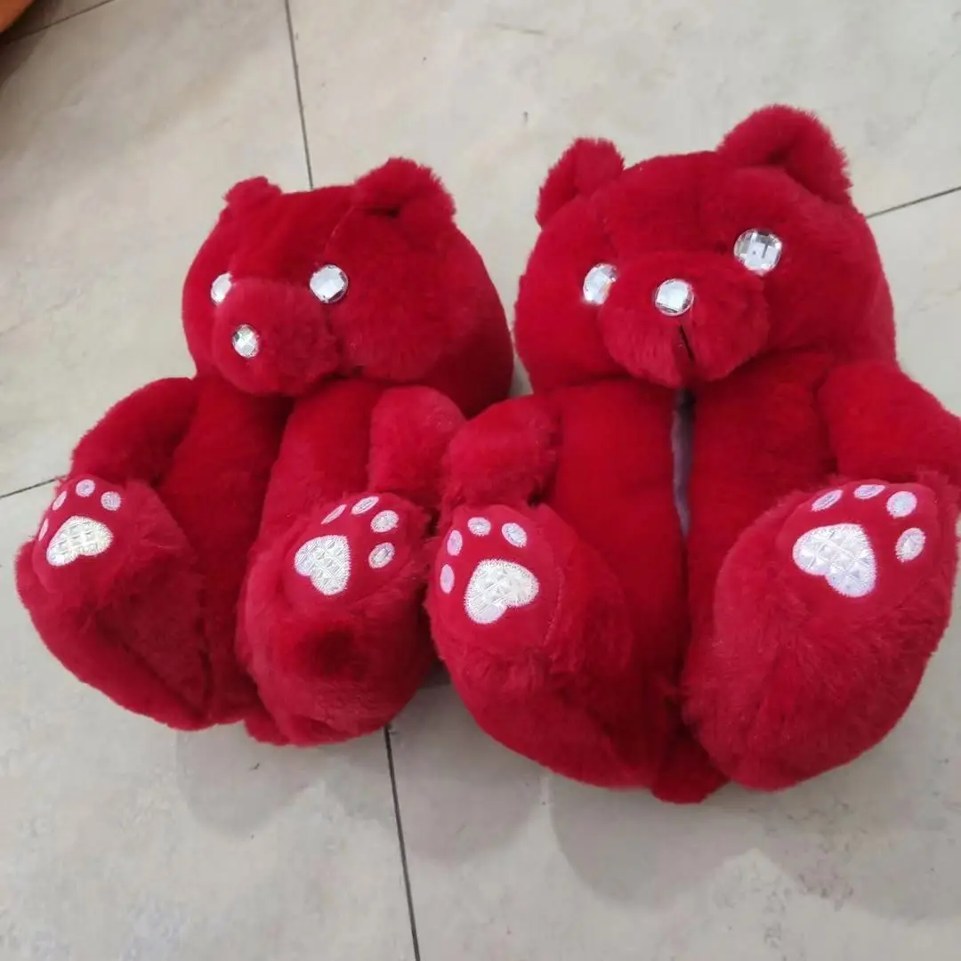 

Rainbow Adult Kids Teddy Bear Slippers, Picture