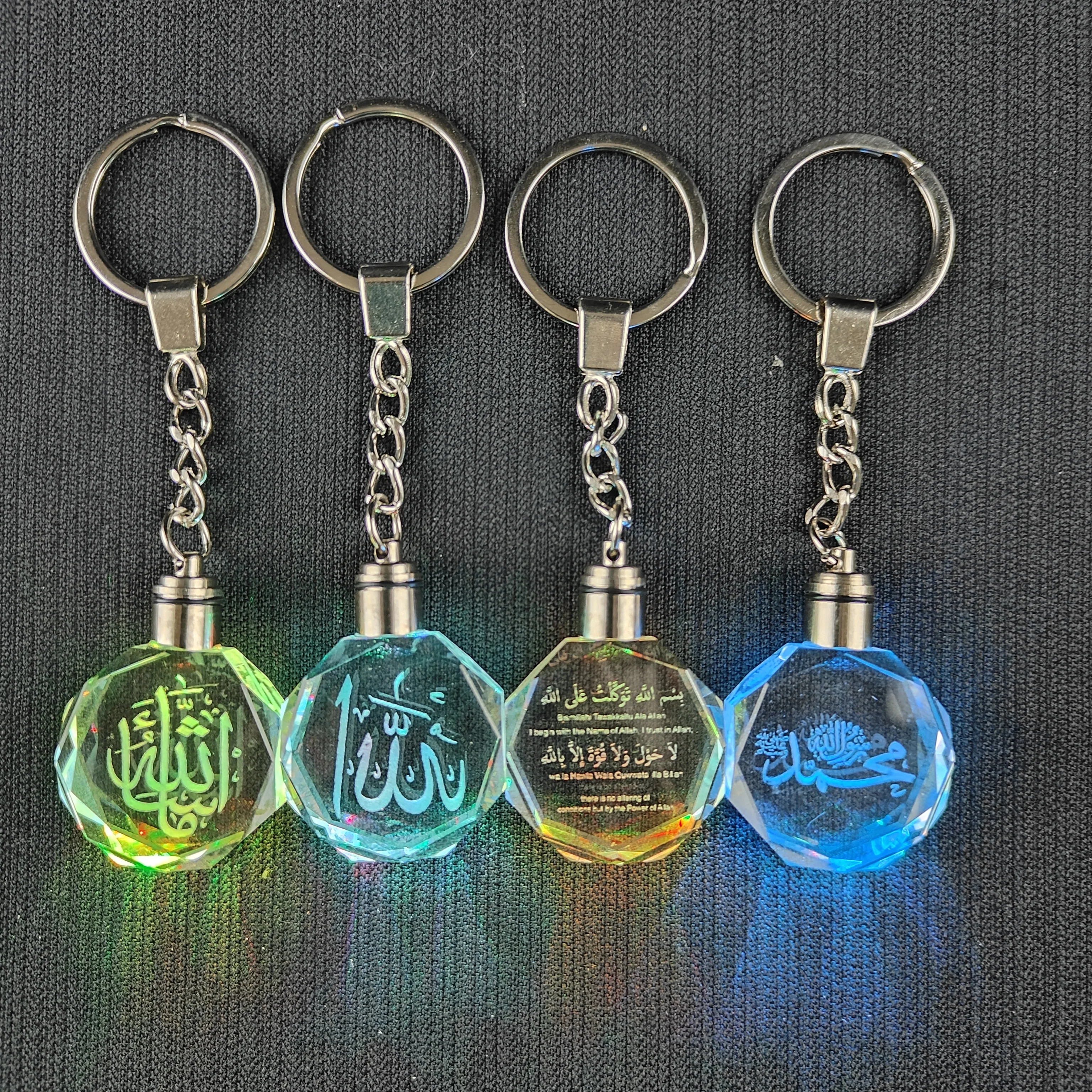 

Custom Crystal Moon Blank Keychains for laser engraving Miniature Moon Keychain led Colorful Glass KeyRing Pendant HangingGift