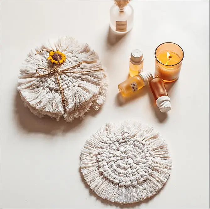 

New Fashion Handmade Cotton Braid Mug Cup Pad Anti-slip Drink Coffee Tea Coaster
