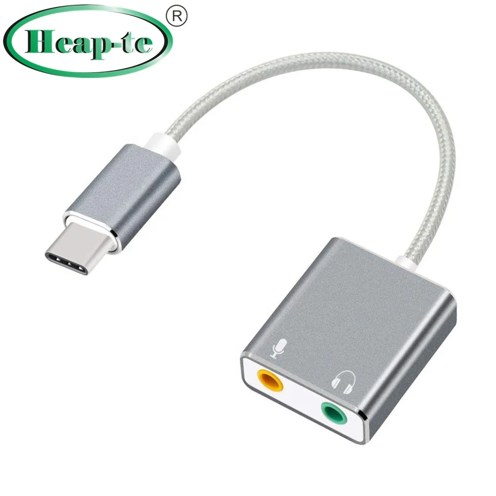 

USB C Type-C 7.1 Sound Card External Converter Adapter with 3.5mm Aux Stereo for Mac, Silver