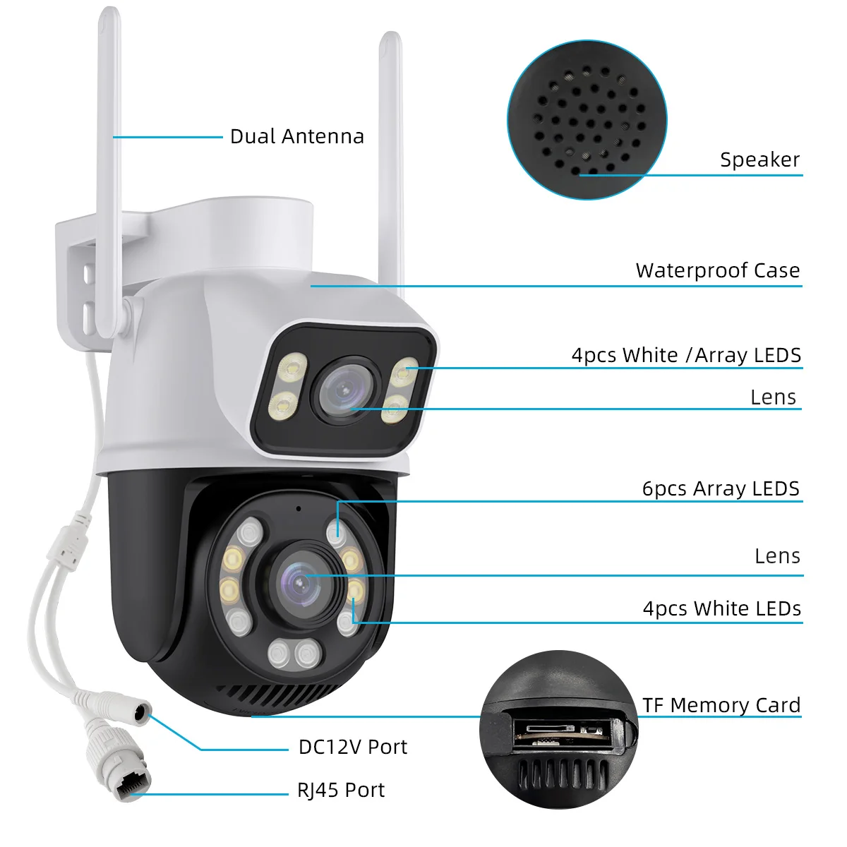 

ICSEE CCTV camera outdoor 4k high-definition AI intelligent alarm Waterproof 4MP PTZ camera support two way voice intercept