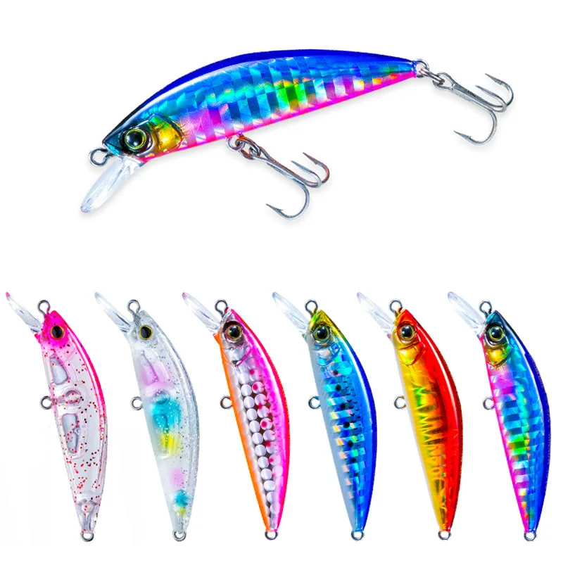 

Jetshark 50mm 6g 8 Colors Artificial Hard Baits Saltwater Freshwater 3D Eyes Slow Sinking Minnow Fishing Lure