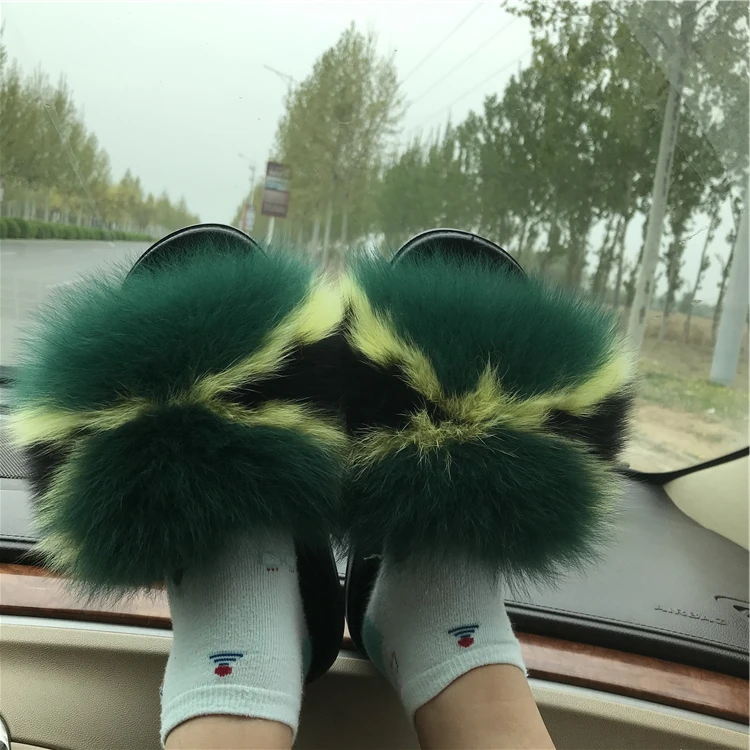 

2021 fashion luxury fur women sandals wholesale, Customized color