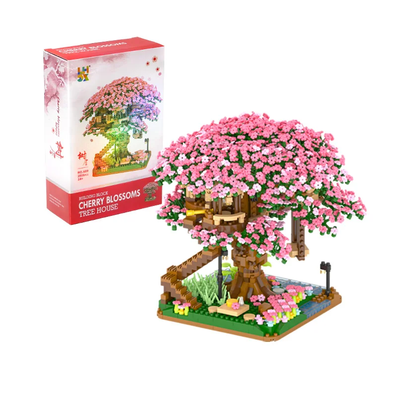 Model 609 Cherry Flower Micro Building Blocks With 2138pieces ABS Material Plastic Bricks Sets Girls