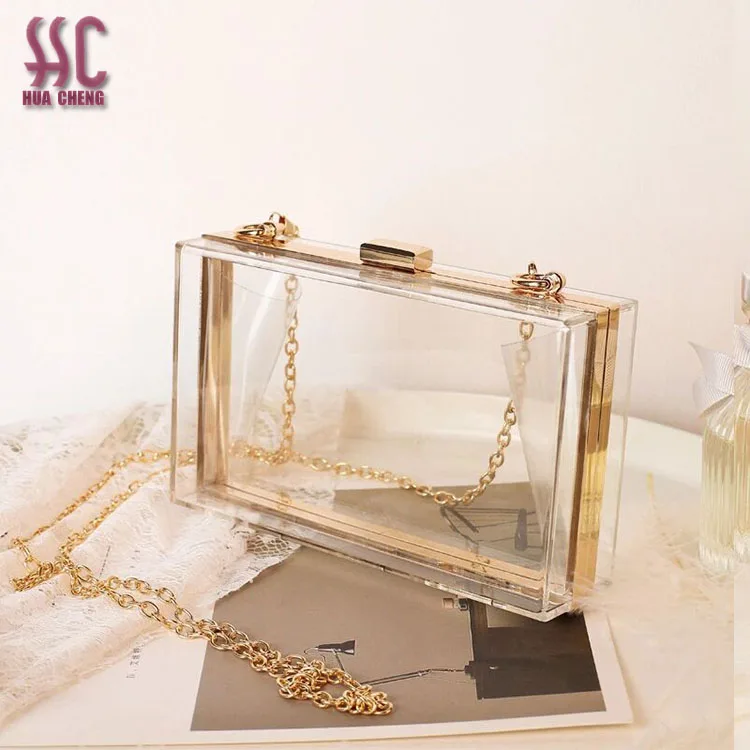 

High quality clear acrylic evening bag clutch acrylic bag ready to ship, Transparent