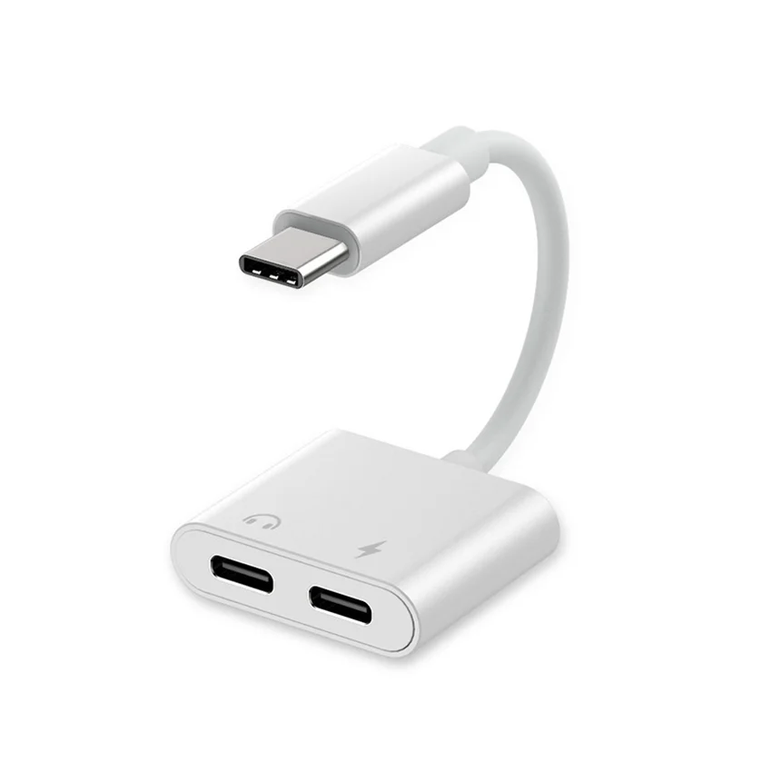

Dropshipping Lightning To 3.5mm Headphone Jack Adapter USB C Charge And Earphone, White