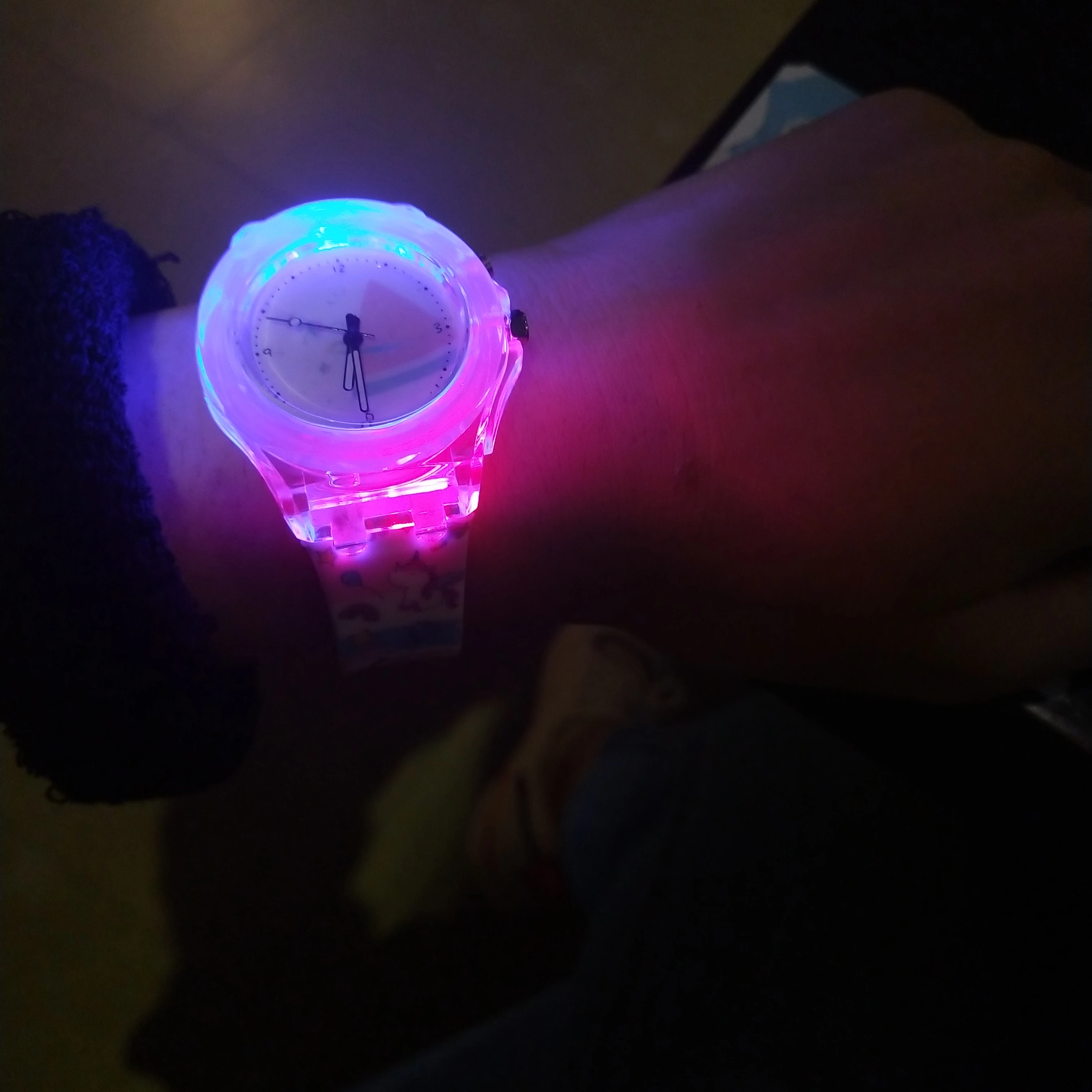 

Promotional kids Super Creative Amazing Dial Pink led Flash Luminous Watch