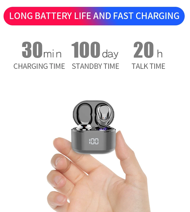 Customize Logo Wireless Earbuds Tws Sport Headphones Bluetooths 5.0 Earphones With 300mAh Charging Case - ANKUX.COM