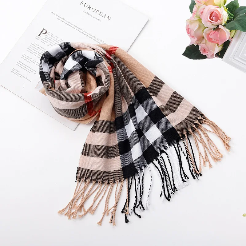 

Autumn and winter new fashion British plaid cashmere scarf shawl dual-use lovers warm bib scarf, Multi colors