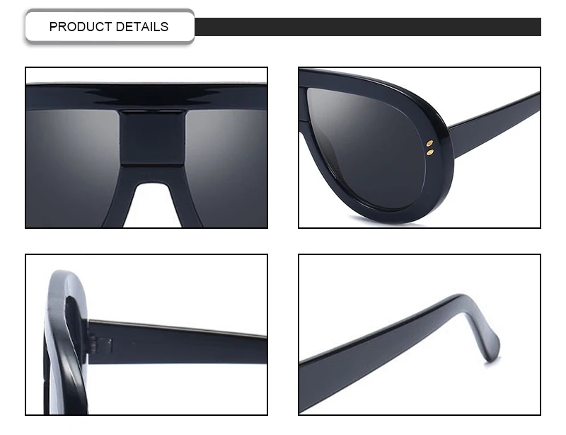 Comtom Logo Printing PC Frame Women Sunglasses Oversize Eyewear