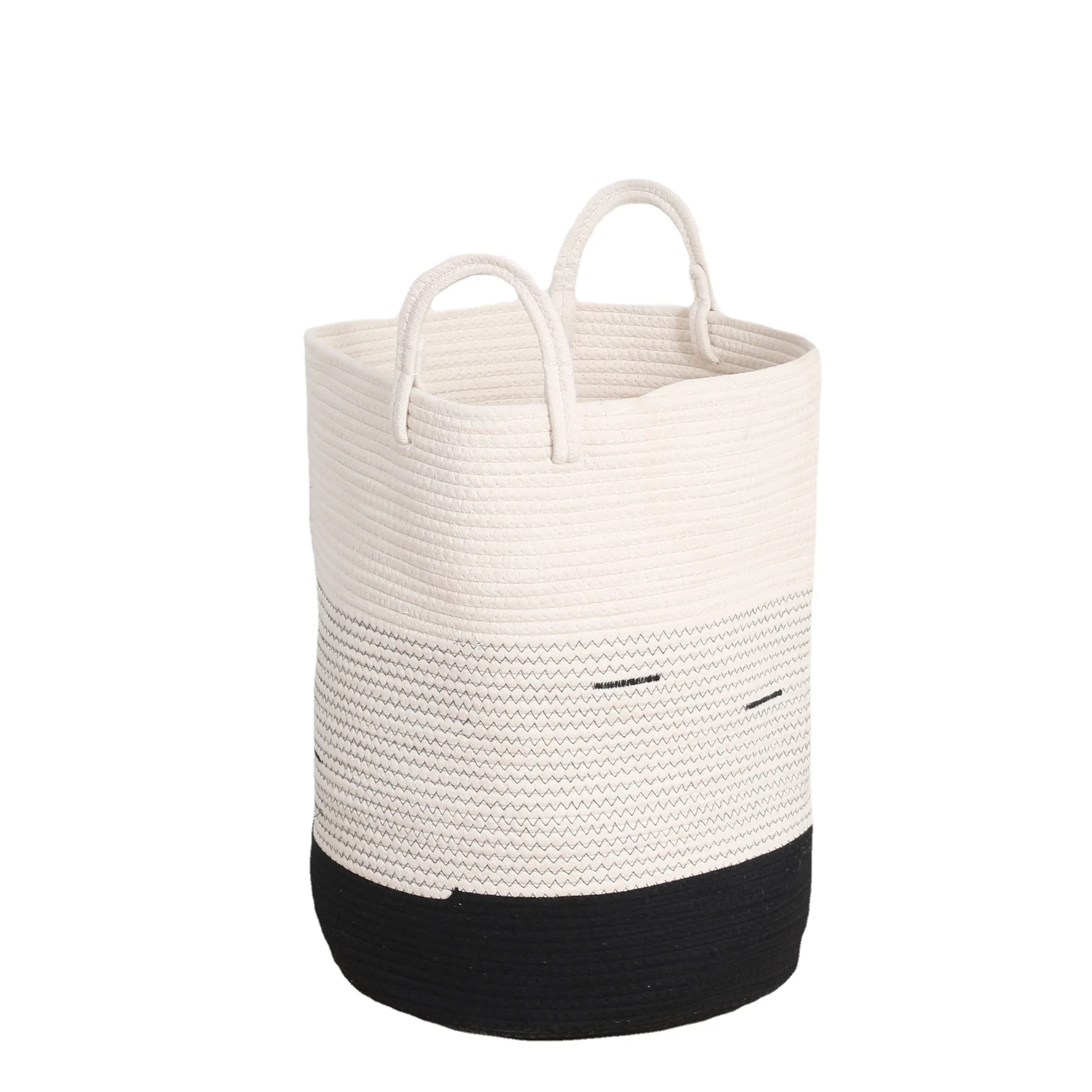 

Home Deco Woven Cotton Rope Dirty Clothes Storage Basket woven storage basket