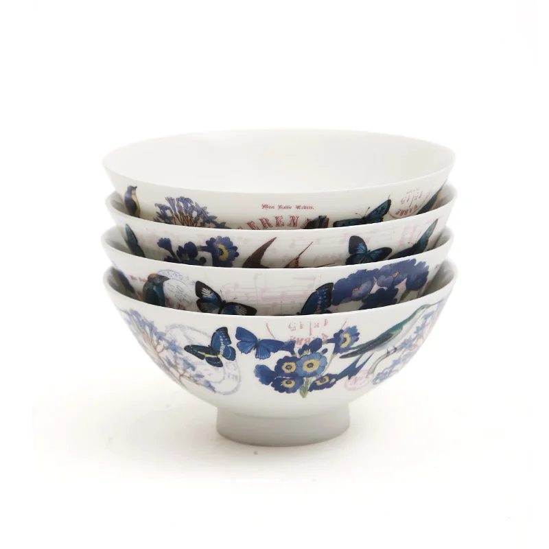 

4.5 inch white porcelain bowl with matching spoon combination, Customized color