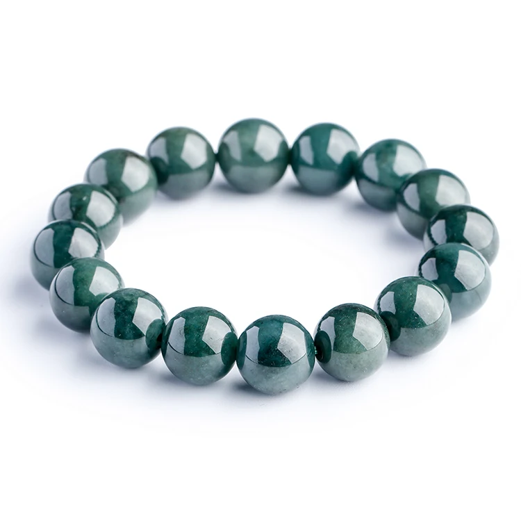 

Certificate White Jade Bracelet Men And Women Jade Bead String Natural Myanmar Jewelry Jade Single Circle Bracelet Vibrato