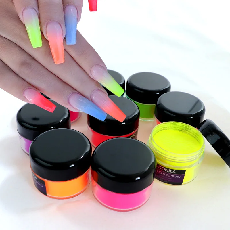 

Private Label 10ml Neon Nail Acrylic Powder Bulk Fine Pigment Dust For Manicure Tips Dip Powder