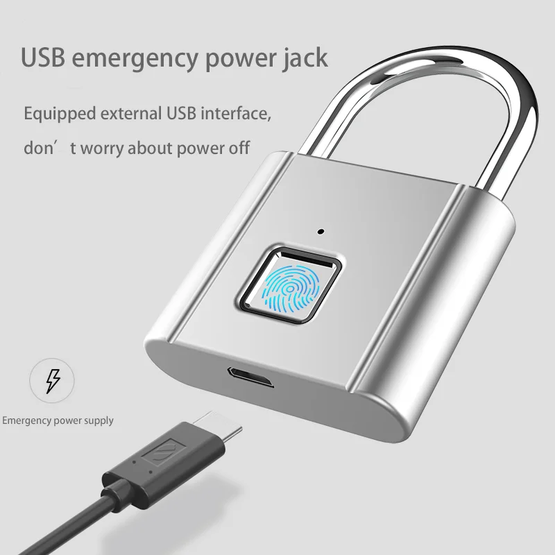 
Manufacturer direct supply small fingerprint smart security stainless steel padlock 